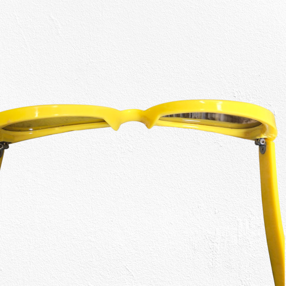 Vintage 1950s Yellow Mod Cat Eye Sunglasses Brown Lens Retro Statement Eyewear main image 5